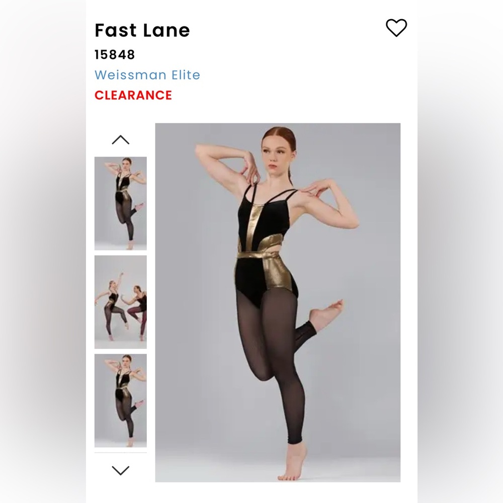 Weissman Black and Gold Dance Costume